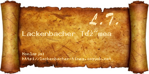 Lackenbacher Tímea névjegykártya